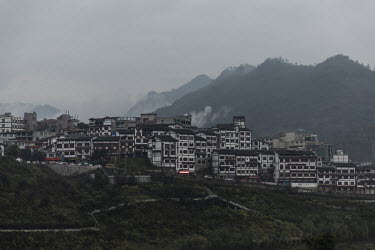 Clouds hang low over the town of Maotai in Renhuai.