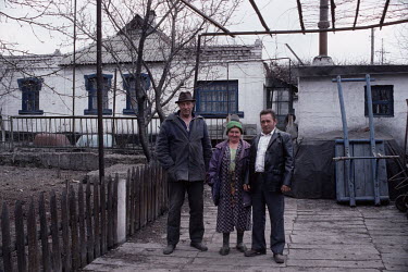 People outside housing in a sprawing neighbourhood where coal miners live in eastern Ukraine. Ukrainian coal miners went on strike for political change at the Kremlin, contributing to the dissolution...