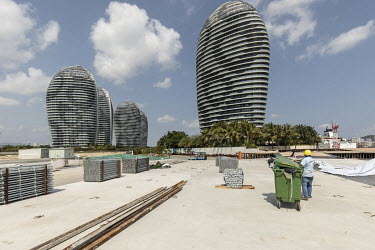 A view from the construction site for Phase II of Phoenix Island, an artificial archipelago developed by Sanya Phoenix Island Development Co.