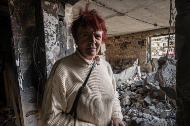 "The most important thing is that we are alive", says Antionia standing in her destroyed flat.