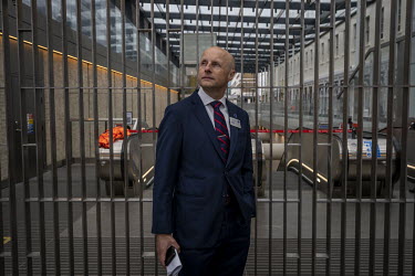 Andy Byford, Commissioner for Transport for London at the entrance to the Elizabeth Line station at Paddington.