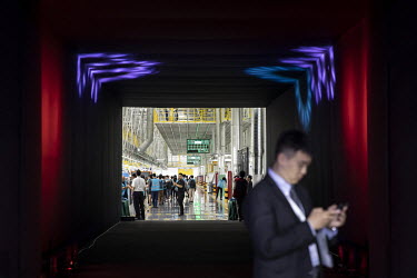 Members of the media tour the second phase of the Chery Jaguar Land Rover Automotive Co. plant. Jaguar Land Rover is building an electric vehicle in China as the iconic British manufacturer steps up i...