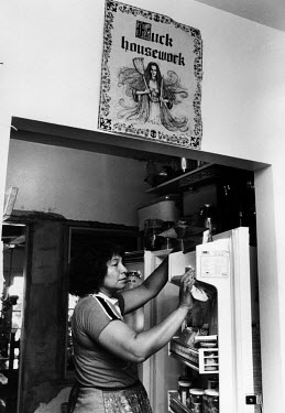 Tuscon , Arizona, USA , August 13th 1985 Angela, an undocumented migrants worker or an 'illegal', at her cleaning cleaning job. She is from Guatemala and her family paid GBP 500 to a 'coyote' (guide)...
