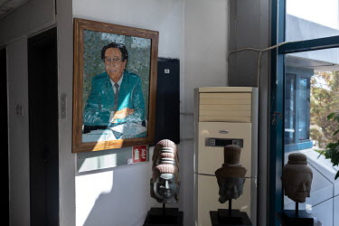 A mosaic portrait of Asil Nadir's father, Irfan Nadir, at the headquarters of the Cyprus Media Group in Lefkosa.