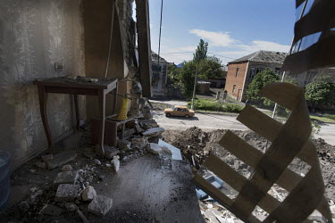 An apartment building that was bombed the day before, in Bakhmut a base for defending Sievierodonetsk and Lysychansk, frontline towns that are being pounded by Russian forces. It is also an assembly p...