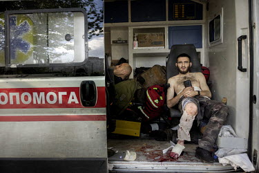 Andriyn Kalinovskiy (26), nicknamed Kalina, arrives at a military hospital in an undisclosed location close to the frontline in an ambulance. He describes how he heard a loud sound and that's all he r...