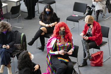 Drag Queen Gloria Viagra (Michel Gosewisch-Walk), representing the LGBTIQ+ community, during the Federal Assembly for the election of the Federal President in the Paul-Loebe House. Due to the coronavi...