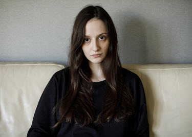 Lucy Shtein (25), a member of the activist group Pussy Riot in her flat in Vilnius. Lucy decided to leave Russia after Putin invaded Ukraine.