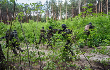 Bucha Territorial Defense Forces training in the fortified area created by the occupying Russian Forces near the village of Lubyanka.