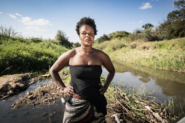 Moono Simushi (39) at the Maramba River which contains the parasite causing Schistosomiasis (Bilharzia). Simushi was diagnosed with female genital schistosomiasis (FGS) in January 2022.  Female Genita...