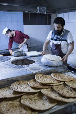 Flat breads being made at a traditional Uyghur bakers in Zeytinburnu.