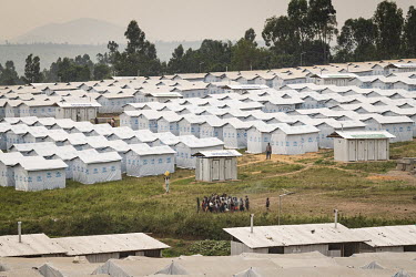 A group of children gather near the UNHCR tents at the Kigonze IDP Camp.  There are at least 5.5 million internally displaced people (IDPs) in the DRC, mostly in the eastern provinces. In Ituri provin...