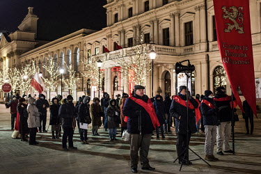 A public gathering to offer prayers for 'the sins of Poles' and against abortion on the main pedestrian street in Warsaw on a Sunday evening. The protestors chanted slogans including 'stop abortion',...