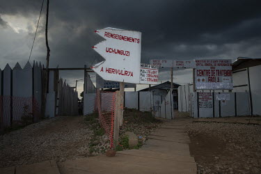 Sign posts at the Beni Ebola Treatment Centre.