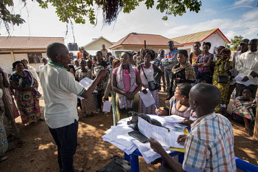 Ebola survivors and their families receive advice and assistance at the Beni Ebola Treatment Centre.