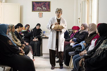 Dr. Mawaheb al-Mowelhy gives a seminar on the effects of female genital mutilation (FGM) to women at a clinic in a disadvantaged area for the city. Al-Mowelhy is a gynaecologist who studied at Harvard...