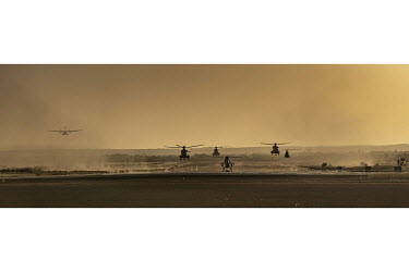 French military helicopters head out on operations from their Gao Base.   In 2012, Islamist radicals linked to al-Qaeda, hijacked an uprising by ethnic Tuareg people and went on to seize cities across...