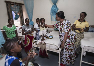Margaret Moyo, Country Coordinator, with patients at the Fistula Care Centre (FCC) in the grounds of Bwaila Hospital.  An estimated two million women and girls in Africa are suffering from obstetric f...