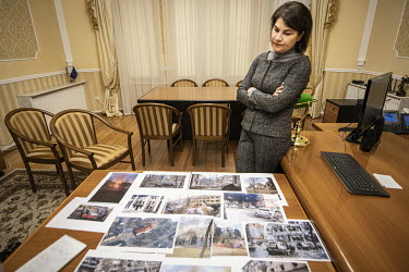 Ukraine's prosecutor general Iryna Venediktov, who has been tasked with documenting war crimes, with possible scenes of crime photographs.