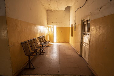 A waiting area in the decaying Military Hospital in Renk.  Since the end of 2013, conflict has cost almost 400,000 lives and left six million people, of a population of 11 million, desperately hungry....