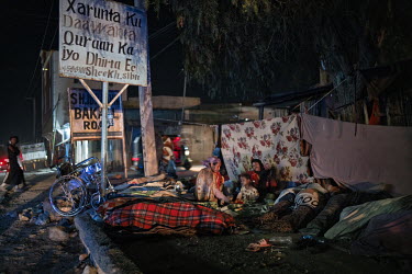 Hundreds of people sleeping rough in downtown Boroma, having crossed the border to escape the conflict in Ethiopia.