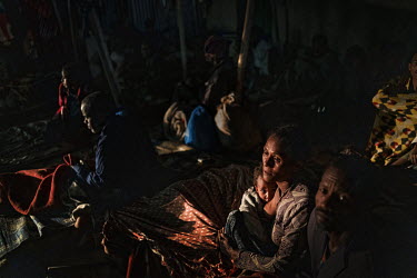Hundreds of people sleeping rough in downtown Boroma, having crossed the border to escape the conflict in Ethiopia.