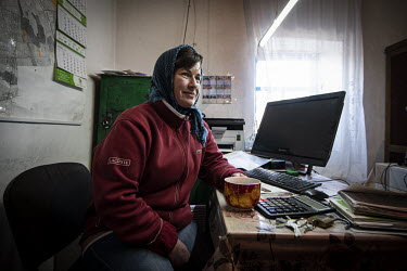Farm administrator Svitlana Sirko in the office on her farm in the Odessa Oblast. Ukraine produces almost 12% of the wheat in the global export market.