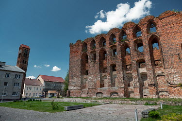 The ruins of Ragnit Castle which was built by the Teutonic Order on the banks of the Neman River to protect the city against Lithuania. This is one of the largest and most important castles in the Kal...