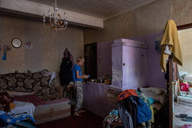 The Becker family, who are ethnic Germans from the Volga region, in Taplaken Castle in the village of Talpaki.  Marina and her family moved to the Kaliningrad region from Uzbekistan in the 1990s. The...