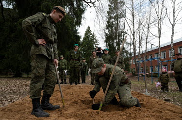 Students of various military-patriotic clubs compete in the 'Zornitsa game'.