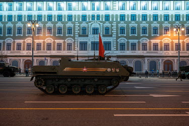 A Victory Day parade rehearsal on Tverskaya Street.