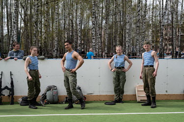 Pupils of military-patriotic clubs in Moscow and the Moscow region participate in a sport competition dedicated to Victory Day in the Great Patriotic War.