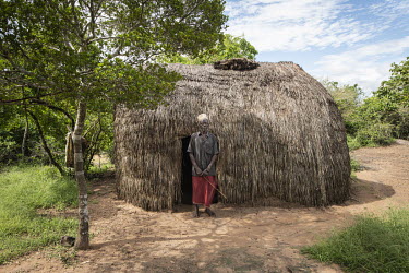 A man who has been accused of being a witch in the village of Kaya Godhoma, a refuge which provides sanctuary to those accused of witchcraft built on holy ground near the remote village of Mrima wa Nd...