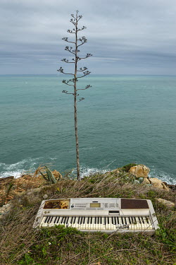 A keyboard on the coast facing China. 'Sending a tune to China', part of a large art festival taking place at various locations, in many cases on abandoned military bases, across the Matsu archipelago...