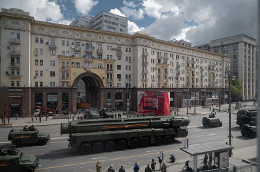 A Victory Day parade on Tverskaya Street.