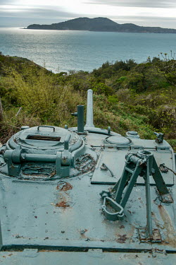 An abandoned ROC Army M41 tank sits 'guarding' the coastline of tiny Dongju Island, part of the Matsu archipelago, Taiwanese territory just a few miles from mainland China.