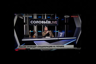 Vladimir Soloviev, a pro-war Russian propagandist, during his television talk show.