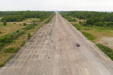 One of the two concrete runways at the former Nazi-era German airfield based on the Baltic Spit, Frische Nehrung.