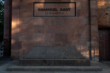 The tomb of philosopher Immanuel Kant in the Cathedral of Kaliningrad.