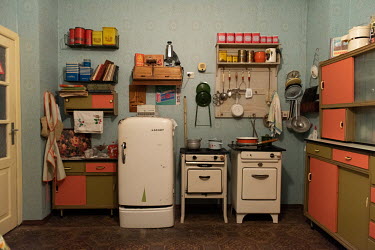 A Soviet-era kitchen in the 'Whaler's House', a museum-apartment recreating the life of the Soviet inhabitants of Kaliningrad in the post-war years.