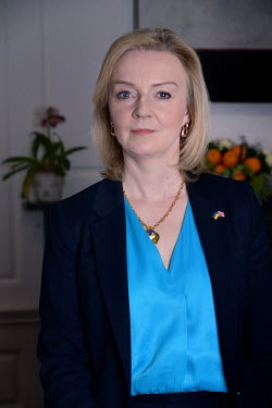 Liz Truss, the British Foreign Secretary (who became Britain's third woman Prime Minister in September 2022) at the British Ambassador's residence in Washington DC.