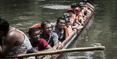 Migrants arrive in a canoe at Canaan Membrillo, an indigenous village largely cut off from the world. They are charged USD25 for each of the two boat trips to take them down the river.The Darien Gap i...