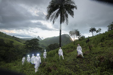 Scientists on an expedition collecting bats as part of USAID Predict project looking for new viruses in the wild animal population.