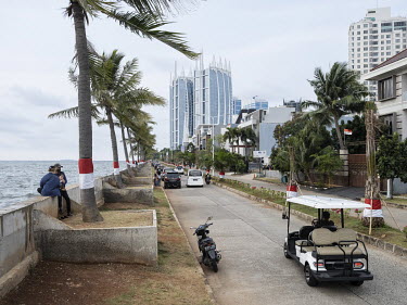 A defensive sea wall in Pantai Mutiara, an upscale neighbourhood in northern Jakarta. Jakarta, situated in a delta of 13 rivers with 40 percent of land below sea level, faces an urban flooding crisis....