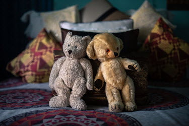 Teddy bears lie on the bed of community leader Shiela Madikane in Ahmed Kathrada House, an abandoned nursing home in inner city Cape Town now being occupied by several hundred families. Madikane was a...