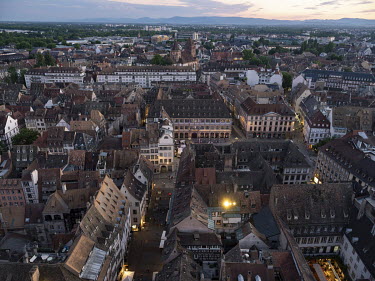 A view over Strasbourg from the facade of the cathedral.