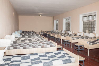 A dormitory at a detention facility for Russian prisoners of war.