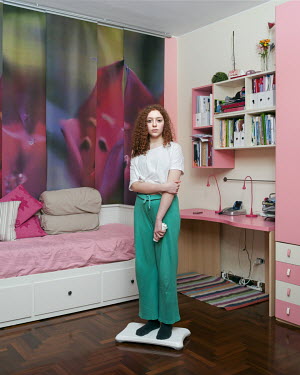 A portrait of Arianna in her bedroom. ~~Stitched photograph