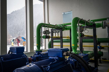 One of the four machine rooms in the Les Arc ski area which distribute water and air to the resort's snow cannons. This is driven by pumps, air compressors, pipelines, automated valves, filters, senso...