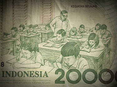 Money, banknotes: Indonesia, 20000 Rupiah, issued 1998.
